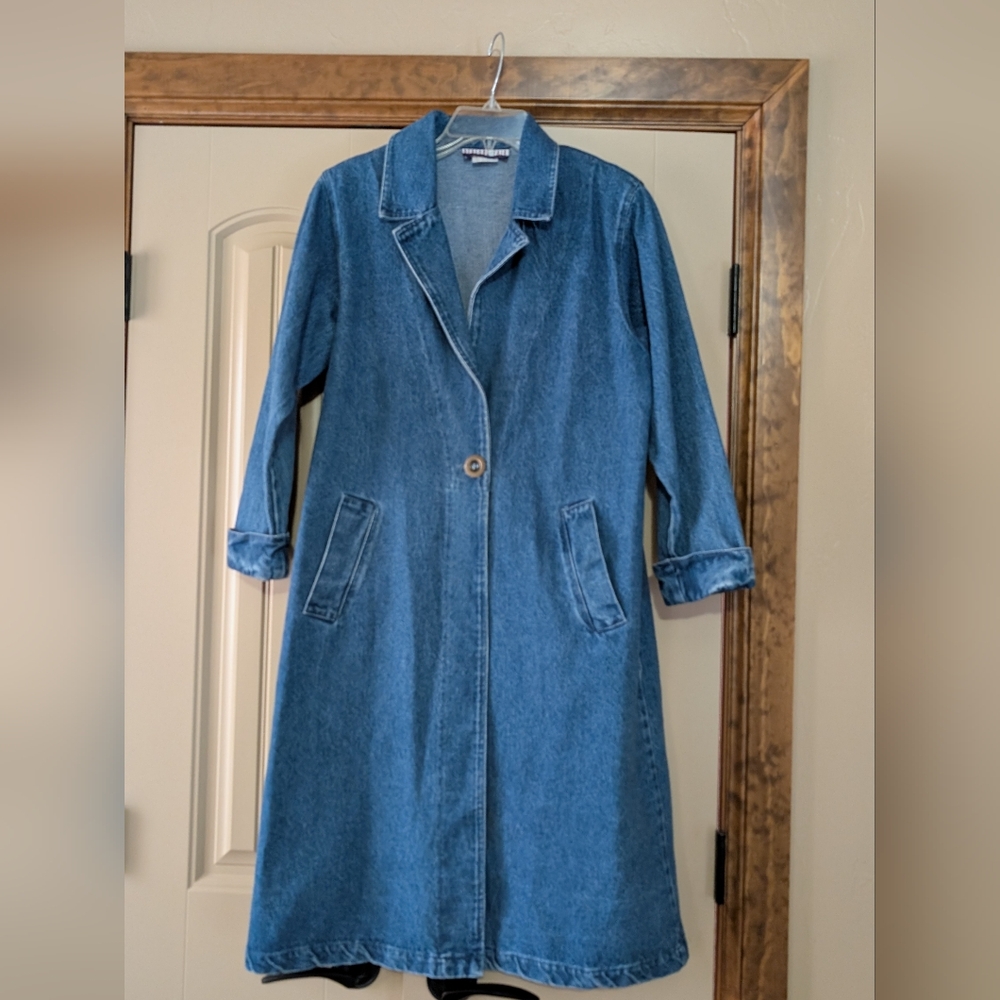 Vintage Denim Trench Coat